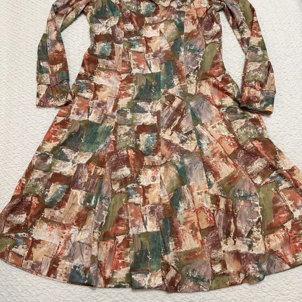 Vintage 70’s Country Miss Collar Chic Button Up Dress - Picture 10 of 10